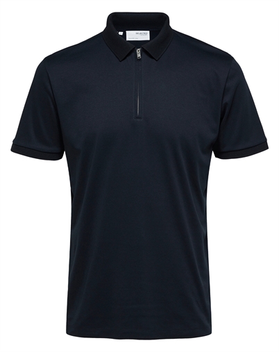 Selected - SLMFave Noos Zip Polo - Sky Captain